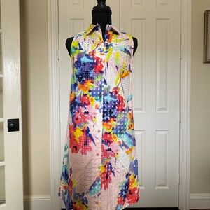 Trina Turk Multicolor Floral Eyelet Dress